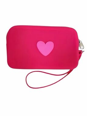 Rose Red Silicone Heart Wristlet/Phone Wallet NWOT